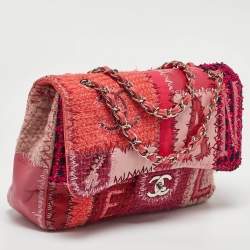 Pre Owned Chanel Multicolor Leather and Fabric Classic Patchwork Jumbo Single Flap Bag