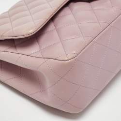 Pre Owned Chanel Lilac Quilted Leather Jumbo Classic Double Flap Bag