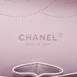 Pre Owned Chanel Lilac Quilted Leather Jumbo Classic Double Flap Bag