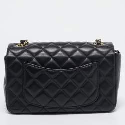 Pre Owned Chanel Black Quilted Leather Mini Rectangular Classic Flap Bag