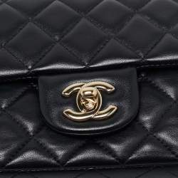 Pre Owned Chanel Black Quilted Leather Mini Rectangular Classic Flap Bag