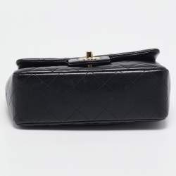 Pre Owned Chanel Black Quilted Leather Mini Rectangular Classic Flap Bag