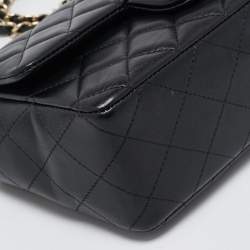 Pre Owned Chanel Black Quilted Leather Mini Rectangular Classic Flap Bag