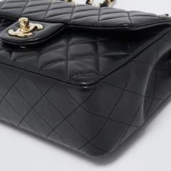 Pre Owned Chanel Black Quilted Leather Mini Rectangular Classic Flap Bag