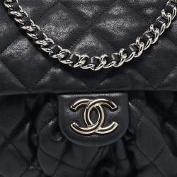 Pre Owned Chanel Black Quilted Leather Medium Chain Around Flap bag