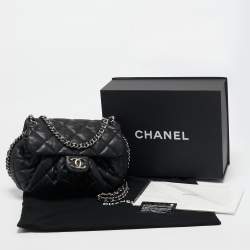 Pre Owned Chanel Black Quilted Leather Medium Chain Around Flap bag