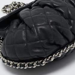Pre Owned Chanel Black Quilted Leather Medium Chain Around Flap bag