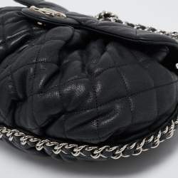 Pre Owned Chanel Black Quilted Leather Medium Chain Around Flap bag