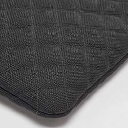 Pre Owned Chanel Black/Grey Quilted Nylon Fluo Boy O-Case Pouch