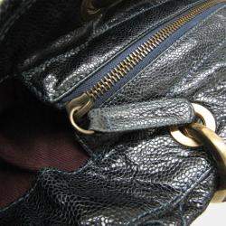 Pre Owned Chanel Black Navy Matelasse Chain Caviar Leather Tote Bag