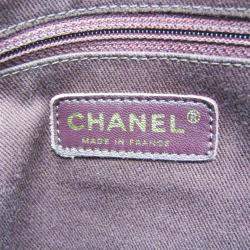 Pre Owned Chanel Black Navy Matelasse Chain Caviar Leather Tote Bag