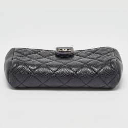 Chanel Black Quilted Caviar Leather CC O Phone Pouch