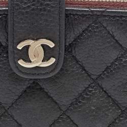 Chanel Black Quilted Caviar Leather CC O Phone Pouch