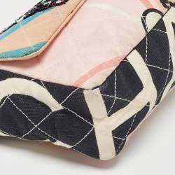 Pre Owned Chanel Multicolor Eiffel Tower Print Quilted Canvas Small Flap Bag