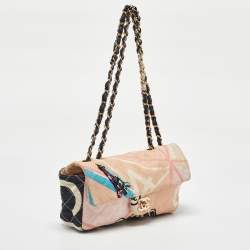 Pre Owned Chanel Multicolor Eiffel Tower Print Quilted Canvas Small Flap Bag
