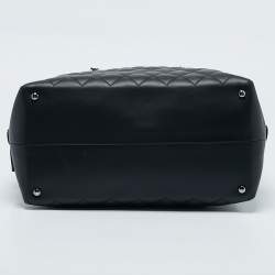 Pre Owned Chanel Black Quilted Leather Feather Weight Bowler Bag