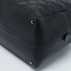 Pre Owned Chanel Black Quilted Leather Feather Weight Bowler Bag