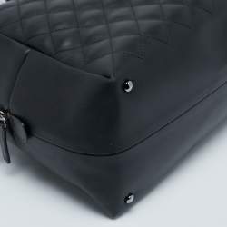 Pre Owned Chanel Black Quilted Leather Feather Weight Bowler Bag