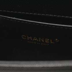 Chanel Black Leather Grained Calfskin Boy Chanel Small Chevron V-Stitch Shoulder Bag