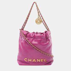 Chanel Pink Leather 22 Shoulder Bag