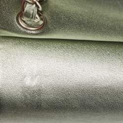 Chanel Metallic Mint Green Quilted Leather Maxi Classic Double Flap Bag