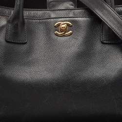 Pre Owned Chanel Black Caviar Leather Large Cerf Executive Tote