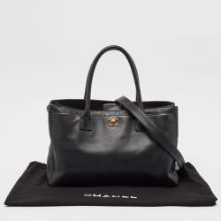 Pre Owned Chanel Black Caviar Leather Large Cerf Executive Tote
