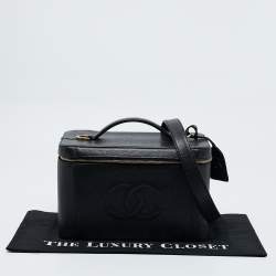Pre Owned Chanel Black Caviar Leather CC Vanity Case 