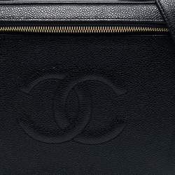 Pre Owned Chanel Black Caviar Leather CC Vanity Case 