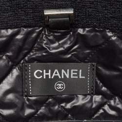 Chanel Dark Blue Terry Cloth and Leather Beach Bag and Towel Set