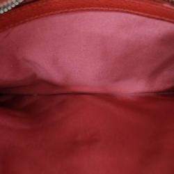 Pre Owned Chanel Red Leather Chanel Caviar Flap New Medium Clutch