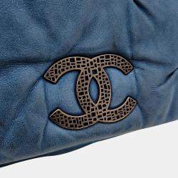 Chanel Blue Leather Chain Shoulder Bag