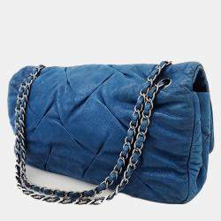 Chanel Blue Leather Chain Shoulder Bag