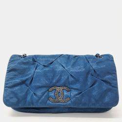 Chanel Blue Leather Chain Shoulder Bag