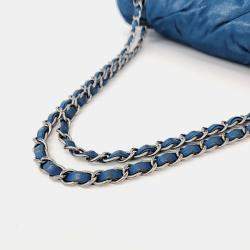 Chanel Blue Leather Chain Shoulder Bag