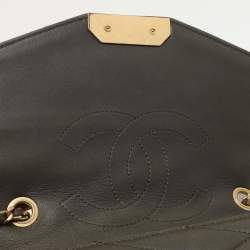 Chanel Green Chevron Quilted Leather Gabrielle Flap Bag