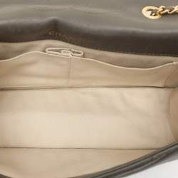 Chanel Green Chevron Quilted Leather Gabrielle Flap Bag