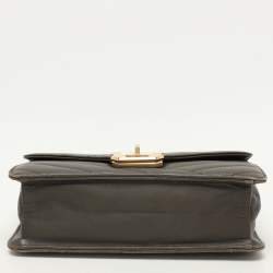 Chanel Green Chevron Quilted Leather Gabrielle Flap Bag