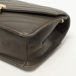 Chanel Green Chevron Quilted Leather Gabrielle Flap Bag