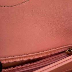 Pre Owned Chanel Pink Lambskin Trendy Cc Top Handle Flap Bag