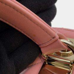 Pre Owned Chanel Pink Lambskin Trendy Cc Top Handle Flap Bag