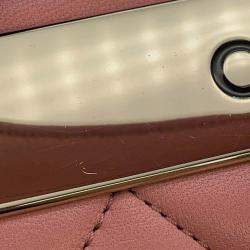 Pre Owned Chanel Pink Lambskin Trendy Cc Top Handle Flap Bag