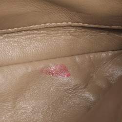 Pre Owned Chanel Camel Quilted Crinkled Patent Leather Medium Classic Double Flap Bag