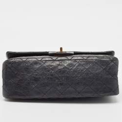 Chanel Black Quilted Aged Leather Classic 225 Reissue 2.55 Flap Bag