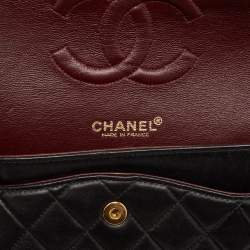 Pre Owned Chanel Black Quilted Leather Small Classic Double Flap Bag