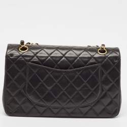 Pre Owned Chanel Black Quilted Leather Small Classic Double Flap Bag