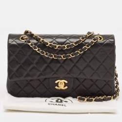 Pre Owned Chanel Black Quilted Leather Small Classic Double Flap Bag