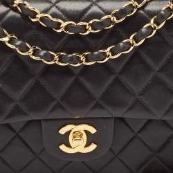 Pre Owned Chanel Black Quilted Leather Small Classic Double Flap Bag