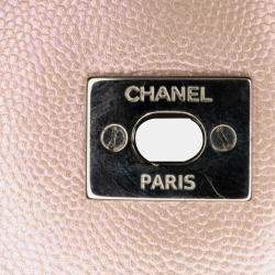 Pre Owned Chanel Pink Extra Mini Iridescent Caviar Coco Handle Bag