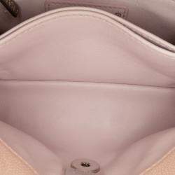 Pre Owned Chanel Pink Extra Mini Iridescent Caviar Coco Handle Bag